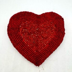 Beaded Heart Shaped Coin Purse